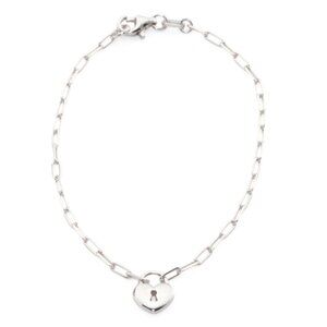 MILOR SILVER Silver Made In Italy Sterling Silver Heart Lock Bracelet
